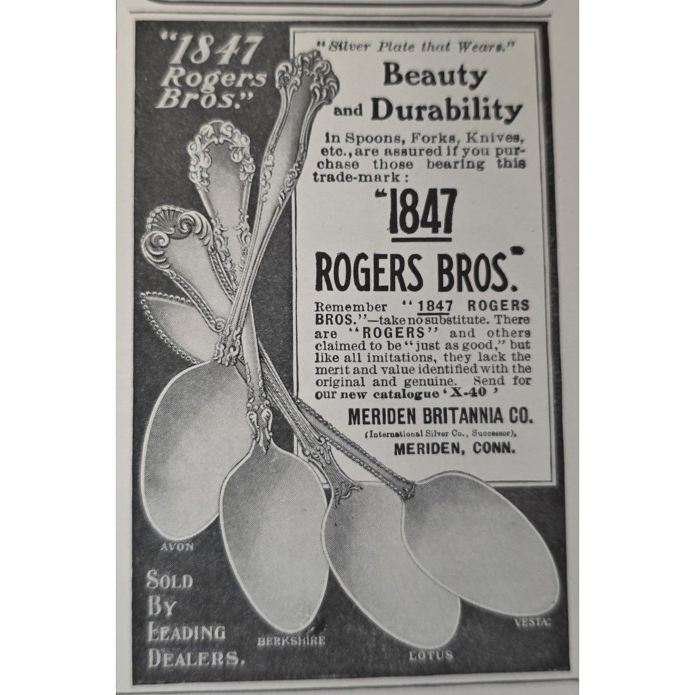 1903 1847 Rogers Bros Silver Plate Flatware Print Ad Meriden Britannia Co